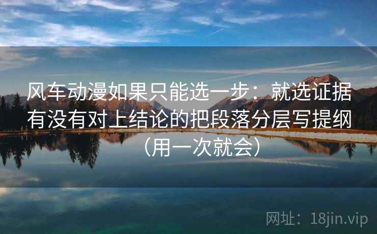 风车动漫如果只能选一步：就选证据有没有对上结论的把段落分层写提纲（用一次就会）